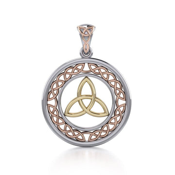 Celtic Trinity Knot Three Tone Pendant OPD711 - Jewelry